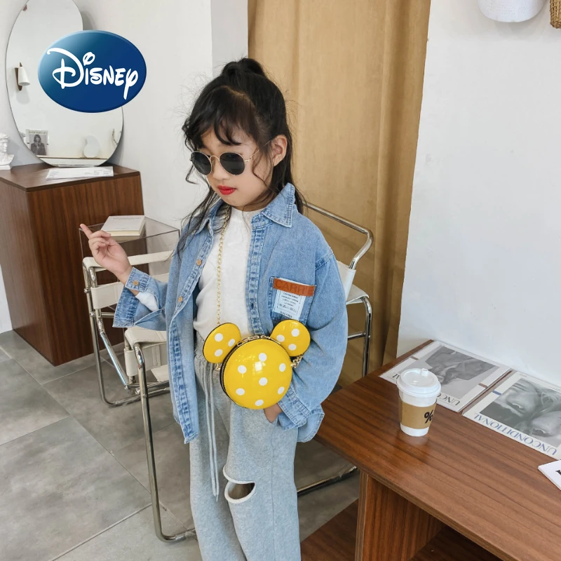 Disney New Cartoon Mickey Girl One Shoulder Messenger Bag High Quality PU Children Oblique Bag Zipper Cute Children's Coin Purse