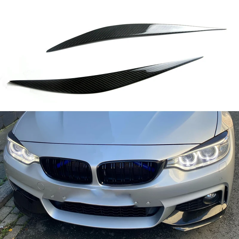 

Carbon Fiber Car Front Headlight Eyebrow Eyelid Light Eyebrows Sticker For BMW F80 M3 F82 F83 M4 F32 F33 F36 ABS Accessories