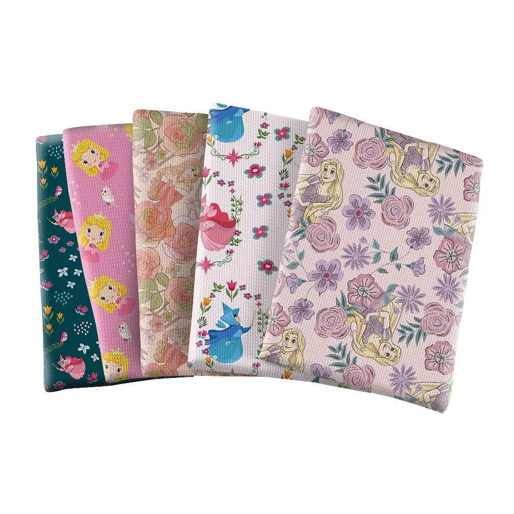 

Cartoon Tangled Princess Pattern Printed Bullet Textured Liverpool Patchwork Tissue Kids home textile 50*145cm