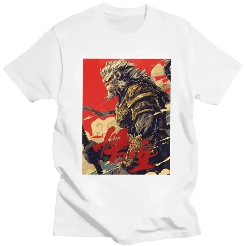 Фото Черная миф Wukong Мужская и женская футболка модная Популярная Игровая футболка с коротким рукавом ige №2