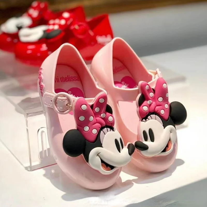 

Disney Cartoon Mickey Minnie Mouse Autumn Round Head Little Girls Kids Shoes Mini Melissa Sandals Jelly Shoes Female