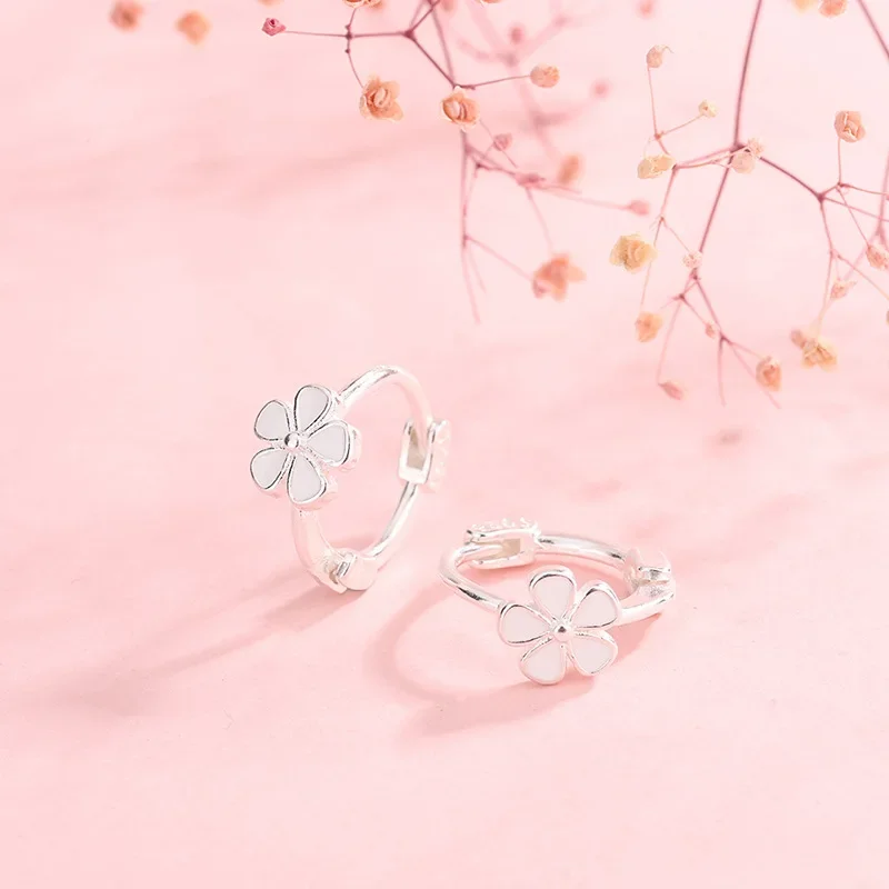 Серьги-кольца женские медные изящные повседневные украшения в виде цветков цвет