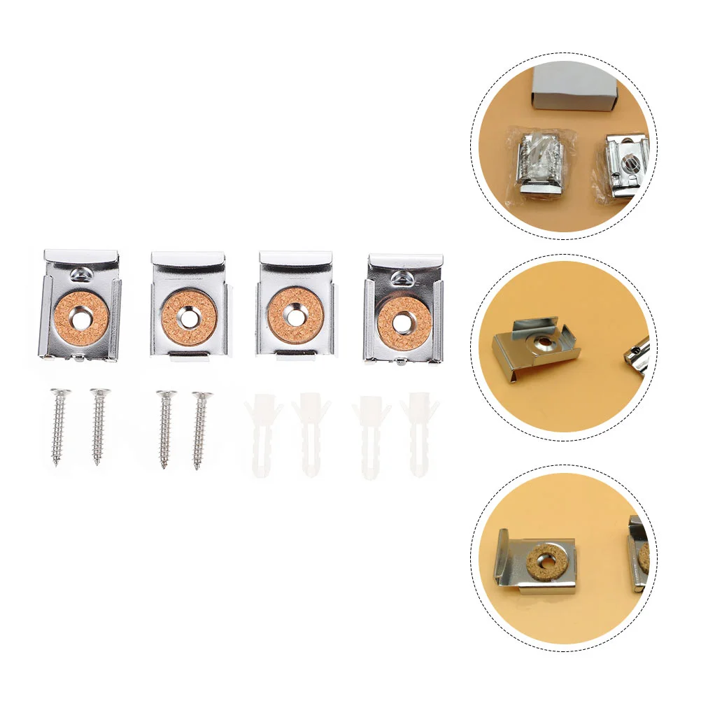 

Mirror Clips Hanging Mounting Brackets Wall Holder Fixing Bathroom Clamps Decorative Mirrors Shelf Cabinet Spring Loaded Home