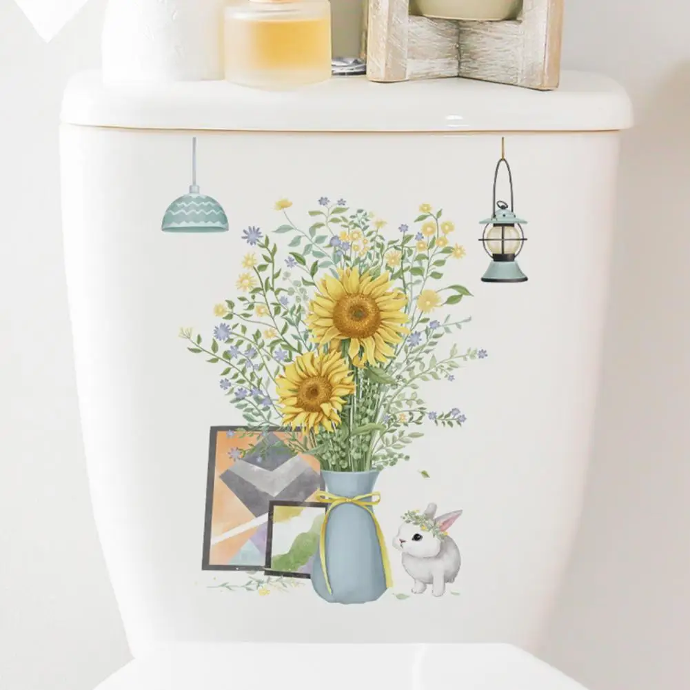 

Pvc Wall Sticker Creative Cartoon Toilet Lid Sticker Long-lasting Wall Decal for Bathroom Decor Cartoon Wall Sticker