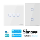 Умный выключатель Sonoff T0EU1C-TX 123 Gang EU UK US WiFi сенсорные настенные выключатели таймер умный дом с EWeLink App Google Home Alexa