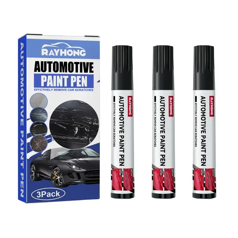 

3 Pieces Car Retouch Paint Pen Scratch Remover Waterproof Automobile Paint Care Dual Color Paint Pen Auto Detailing Accessories