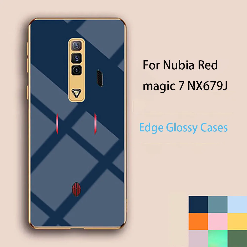 

Глянцевое покрытие с краями для Nubia RedMagic 7 NX679J, жесткая задняя крышка из закаленного стекла, чехлы для RedMagic 7 NX679J Shell