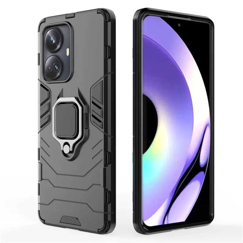 For Realme 10 Pro Plus Case 6.7 inch Hard Armor Finger Ring Protective Bumper For Realme 10 Pro Plus Cover Realme 10 Pro Plus