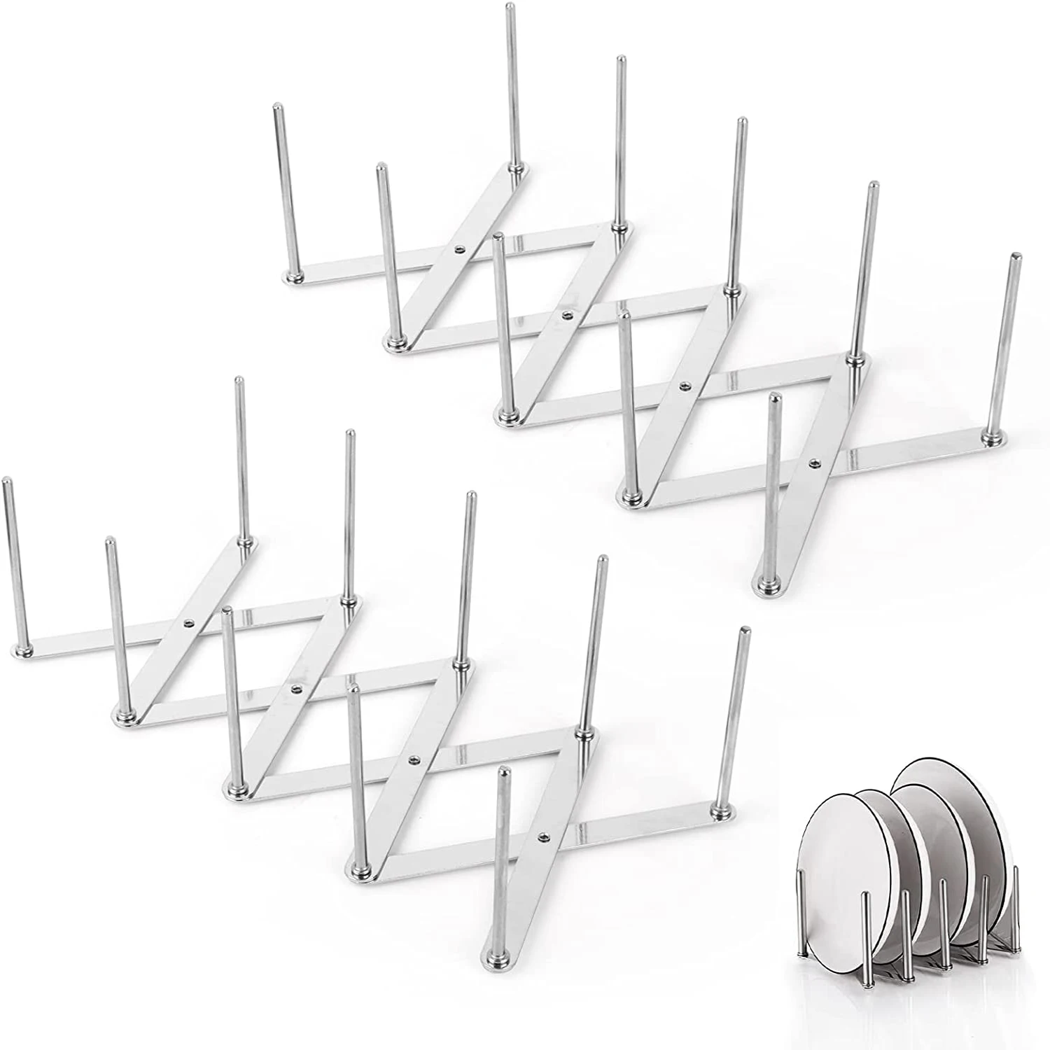 

1PC Stand for lids Pot Lid Holders Multipurpose Steamer Rack Pans Holder for glasses Flexible plate holder Kitchen Organizer