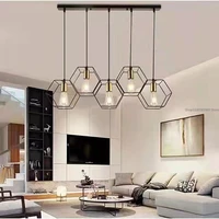 modern led chandelier hanging e27 lamp geometric metal frame lamp suitable for creative light ambient wrought iron light etagere