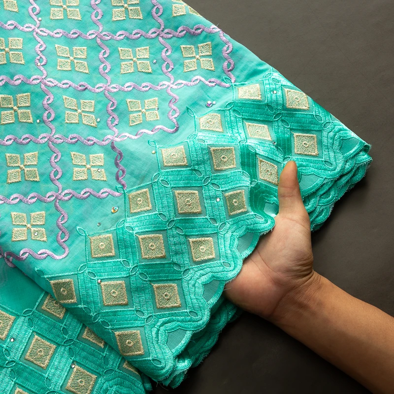 Африканская нигерийская хлопчатобумажная кружевная ткань 2023