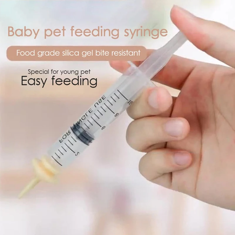 

1set Pet Nursing Syringes Nipple Mini Cat Feeding Bottle for Newborn Kittens