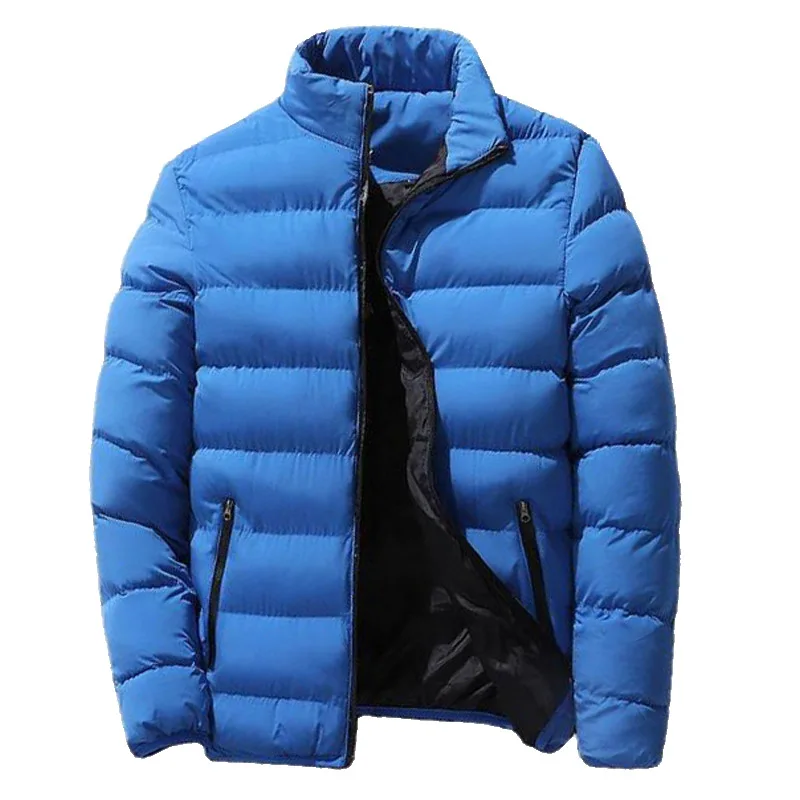 Men's Parkas Coats Casual Solid Zipper Parka Hombre Autumn Winter Warm Comfort Stand Collar Men's Coat Jackets M-6XL Streetwear