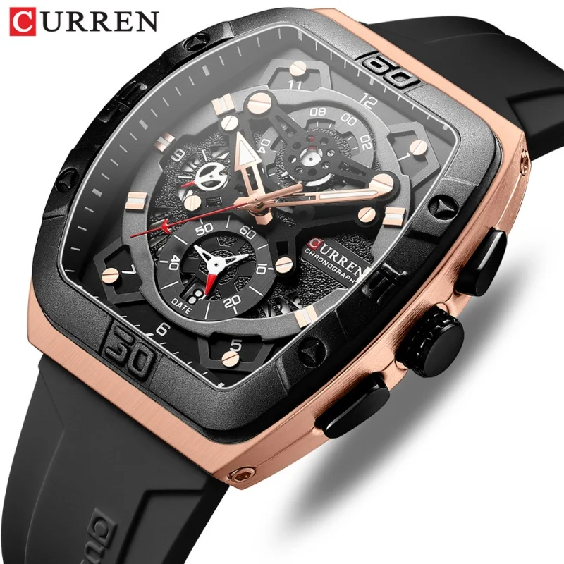 Кварцевые часы Curren 8443 с календарем шестиконтактные спортивные мужские