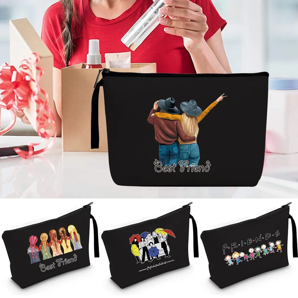 

Cosmetic Bag Women Makeup Bag Zipper Pouch Travel Toiletry Organizer Party Wedding Storage Bag Case Purse Friends Pattern