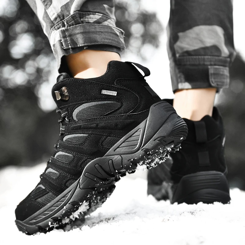 R. Xjian Men's Outdoor Mountaineering Motorcycle Shoes Sports Leisure Breathable Field Training Military Boots