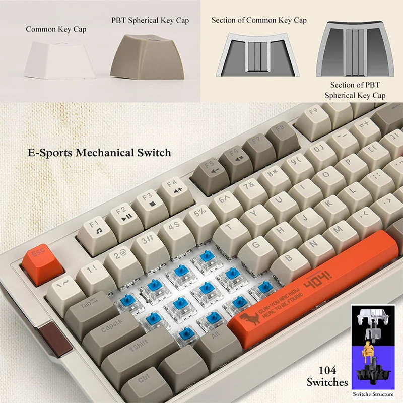 Клавиатура Ajazz AK510 игровая Механическая Проводная с RGB-подсветкой 104 клавиши |