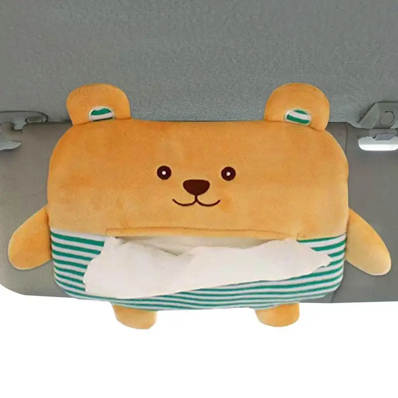

Car Tissue Box Creative Car Sun Visor Tissue Box Soft Plush Animals Napkin Tissue Cute Animal Paper Holder Portable Paper