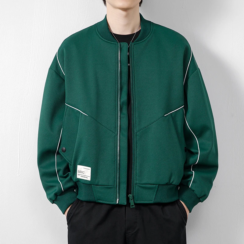 Мужская бейсбольная куртка с воротником-стойкой