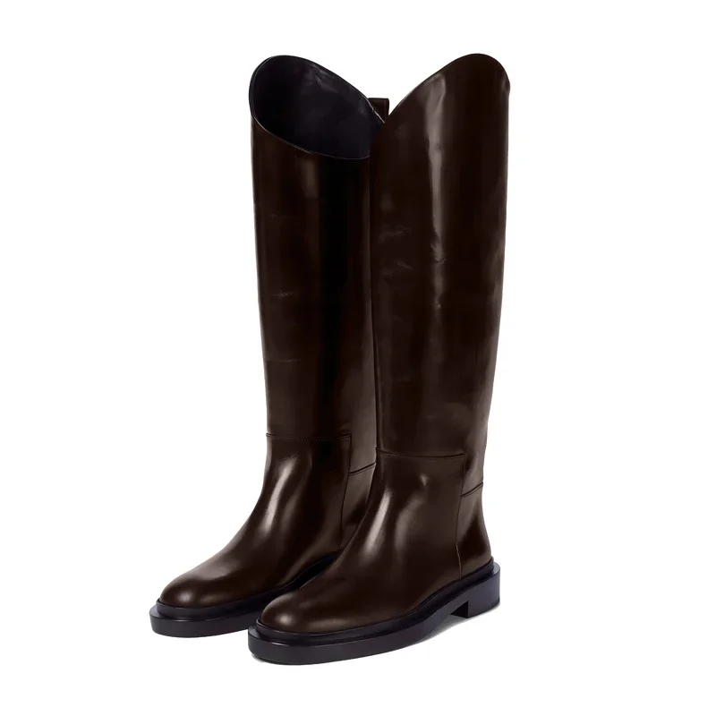 Arden Furtado/2024 осенне-зимние сапоги до колена из воловьей кожи для верховой езды без