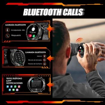 2022 EIGIIS Smartwatch Men 1.32'' Rugged Outdoor Heart Rate Monitor Sport Fitness Bluetooth Call Military Smart Watch For Men 2