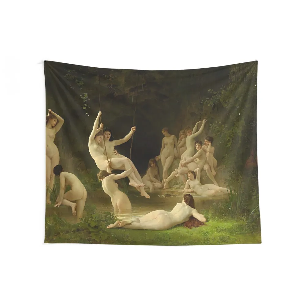 William Adolphe Bouguereau-Нимфа (повторное Редактирование) гобеленовое украшение для комнат