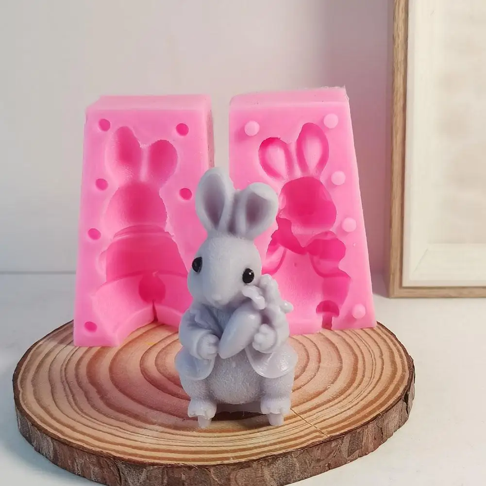 

3D Rabbit Mold Silicone Candle Mold Easter Bunny Cake Mold Mould Cookie Fondant Desser Silicone Chocolate Mousse Making Cak E2U7