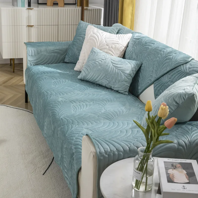 

Super Soft Plush Sofa Cover Velvet Fabric Slip Resistant Slipcover Seat 1/2/3/4 Serter Baby Crawling Mat Couch Recliner Cover