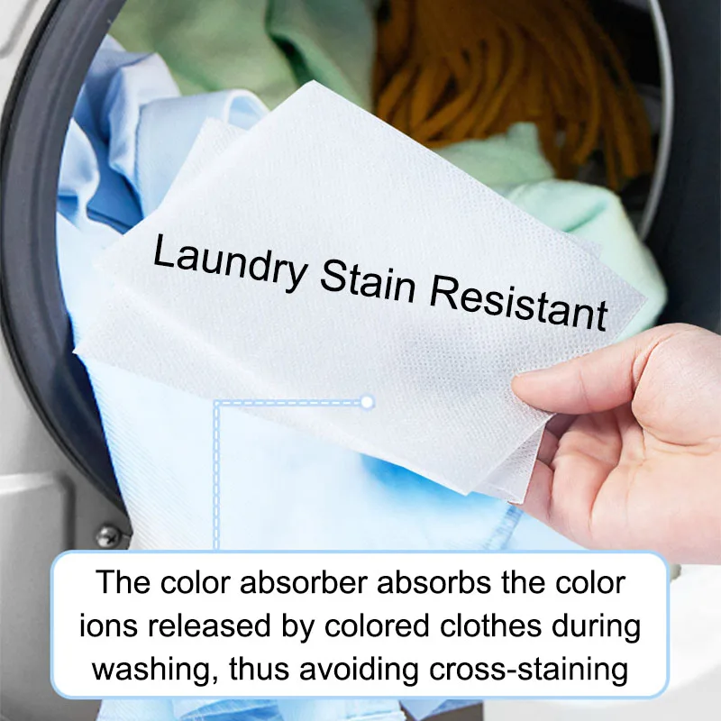 

400pcs Laundry Color Absorber Proof Color Absorption Paper Anti Cloth Dyed Leaves Run Remove Sheet in Washing Machine
