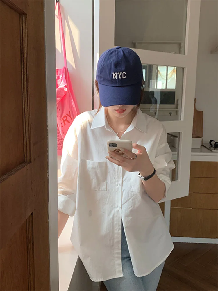 

Женская блузка с Вышивкой Букв, 6 цветов, Осень-зима 2022, корейский шикарный стиль, женская верхняя одежда, пальто с длинным рукавом, топы (X2507