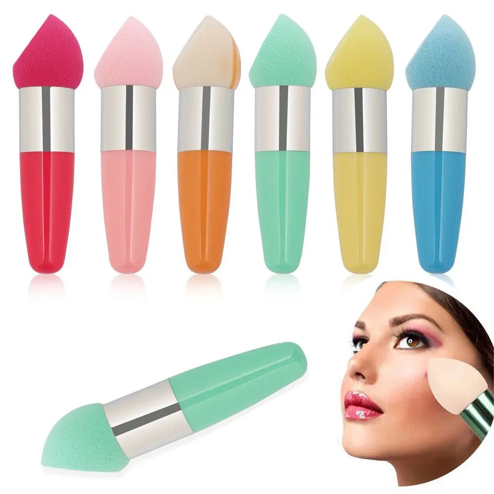 

New Handle Powder Puff Beveled Soft Sponge Foundation Blender Smooth Concealer Cream Brush Cosmetic Puff Women Makeup Tools