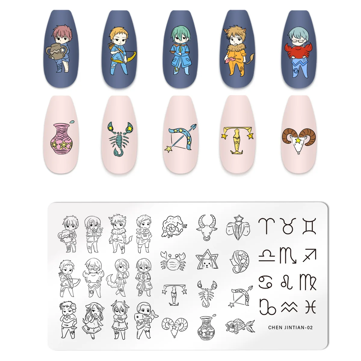

Twelve Zodiac Signs Nail Stamping Constellation Elements Stamping Plate Holder Good Luck Sign For Nails Template