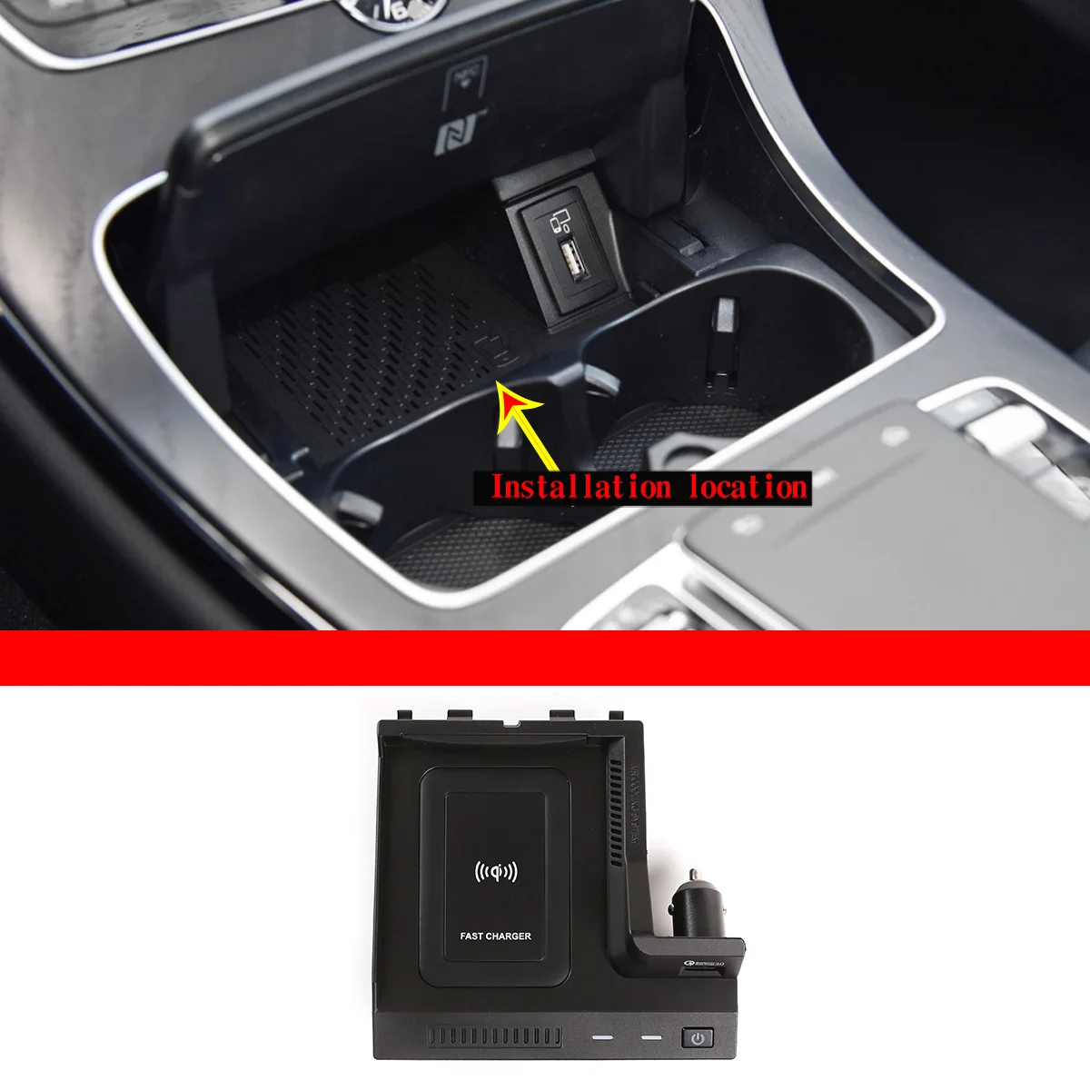

Беспроводная зарядка для Mercedes-Benz C-Class W205 GLC C180 C200 C260 QI, аксессуары для быстрой зарядки