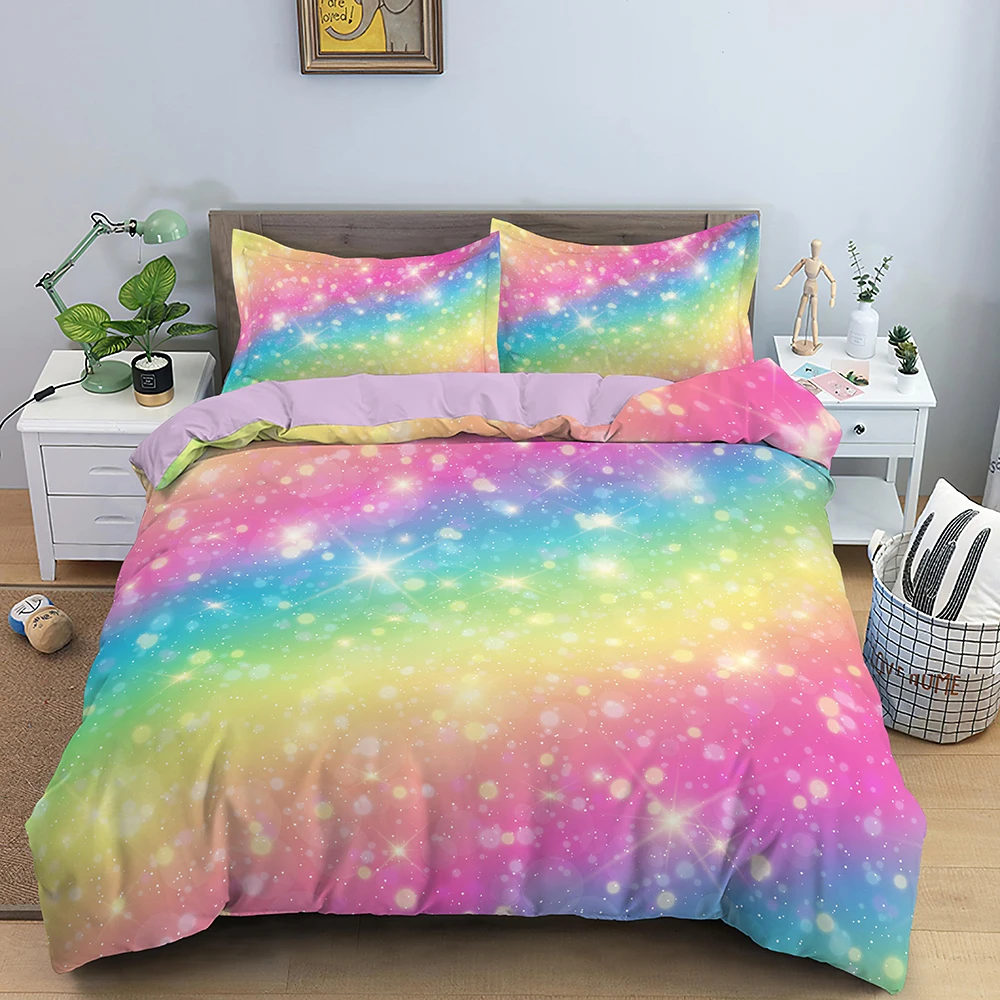 

Постельное белье Tie Dye, одеяло с радужной окраской, комплект пододеяльников для детей, одинаковый Королевский домашний текстиль, 2/3 шт., одеял...