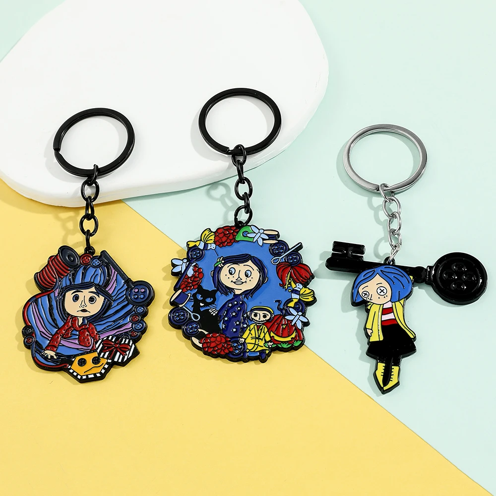 Брелок для ключей с героями мультфильмов Диснея коралин и секретная дверь милые