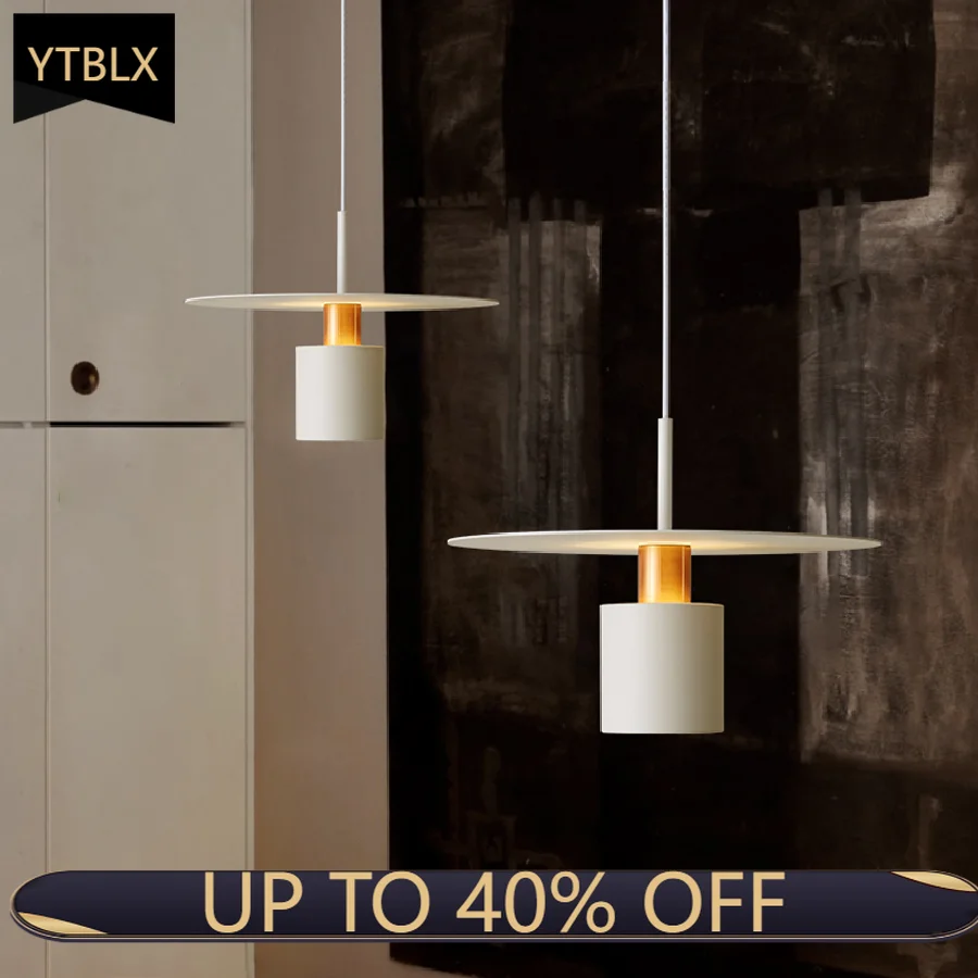 

Современная Минималистичная черно-белая Подвесная лампа светодиодный прикроватная маленькая люстра, обеденная настольная Подвесная ламп...