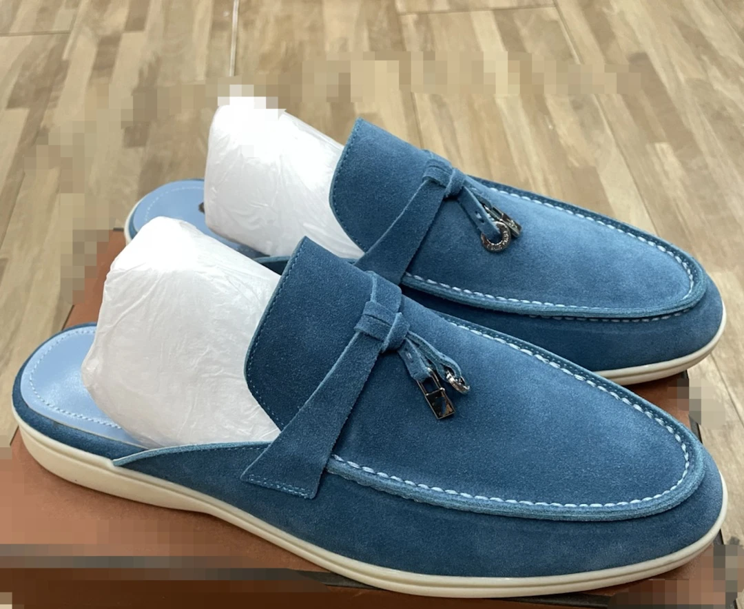 High Quality 2023 Summer Cashmere Flat Loafer Women's Pendant Fashion Comfortable Loafer Wool Fashion Casual Women's Sandals.