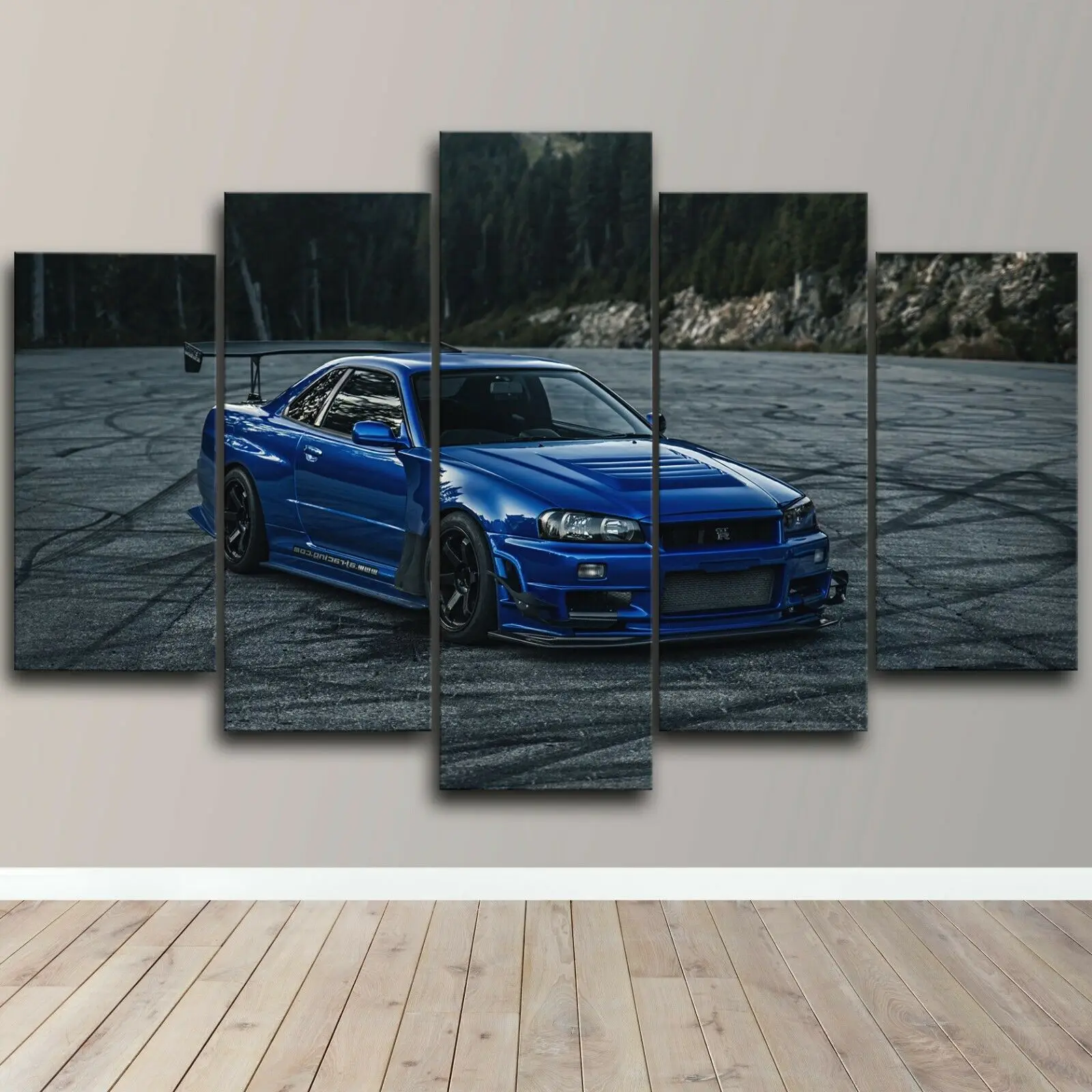 JDM Nissan Skyline Blue модифицированный автомобиль холст Художественная печать домашний