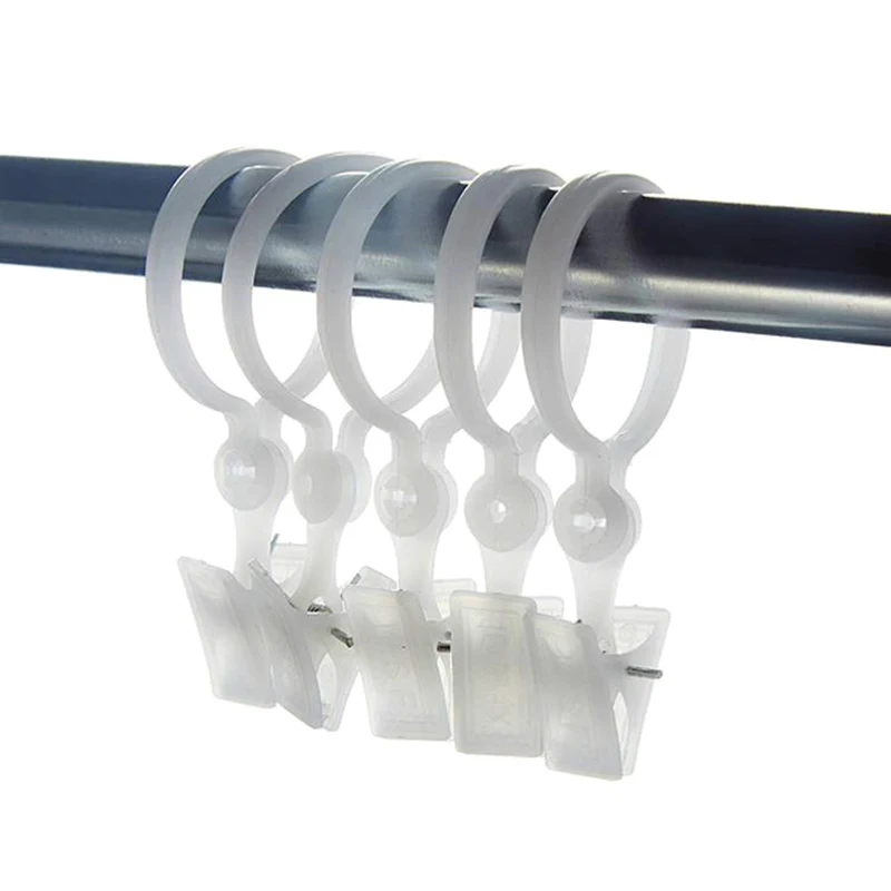 

10pcs Plastic Curtain Buckle Clip White Curtain Tie Buckles Diy Curtain Accessories Home Supplies