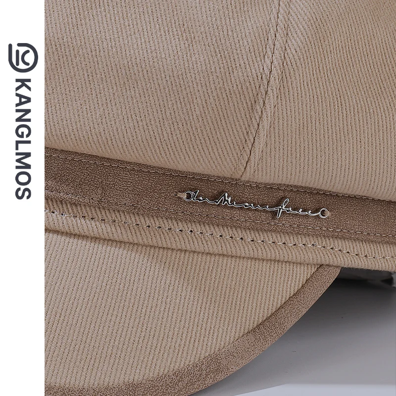 Женский берет-кенлмос весенне-осенний универсальный черный цвет восьмиугольная