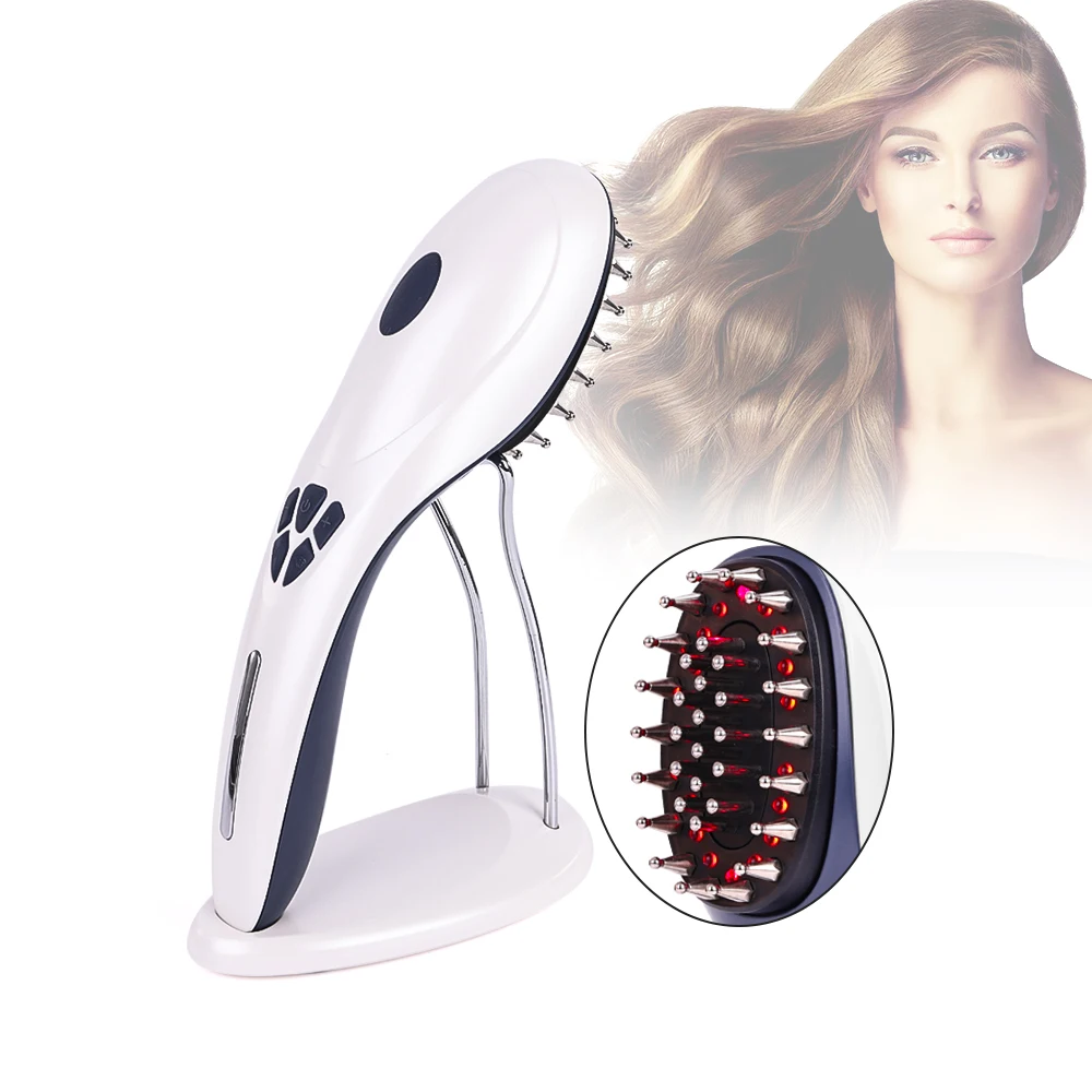 2022 Newest Hair Growth Treatment Comb Scalp Oil Applicator Vibration Electric Scalp Massager Brush 6 in 1