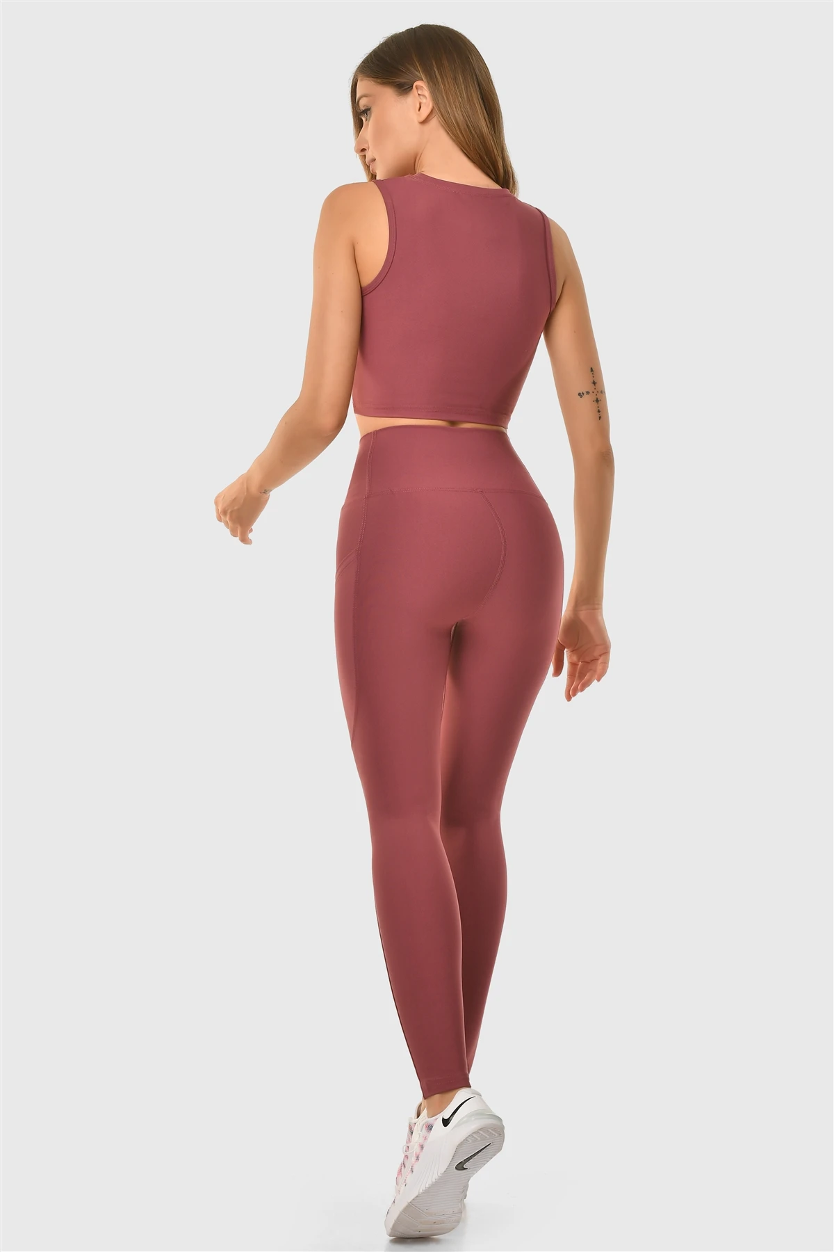 Superstacy High Waist Pockets Color Rose Sports Leggings
