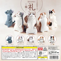 japanese yell capsule toys gashapon cute blessing cats kitten clap hands animal model salute cat collection gifts