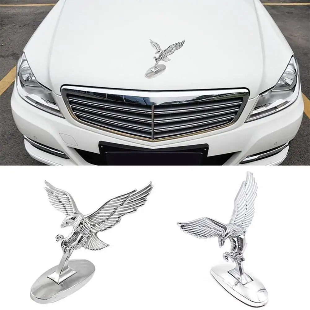

Car Front Ornament 3D Flying Eagle Emblem Car Logo Front Hood Ornament Car Cover Chrome Eagle Badge for Auto Car-Styling M3L8