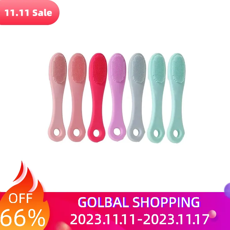 

7pcs Flexible Home Remove Bad Breath Pet Supply Teeth Cleaning Dog Toothbrush Ergonomic Soft Silicone For Finger Reusable