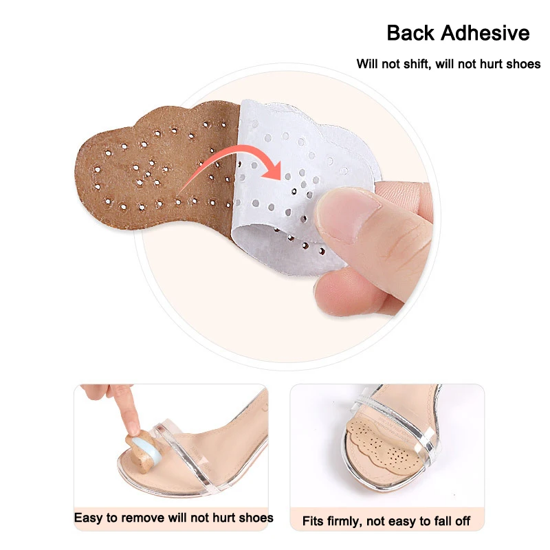 Non-slip Insoles for Women Shoes Stickers Leather Forefoot Pads for Sandals High Heels Insert Self-Adhesive Anti Slip Foot Pads