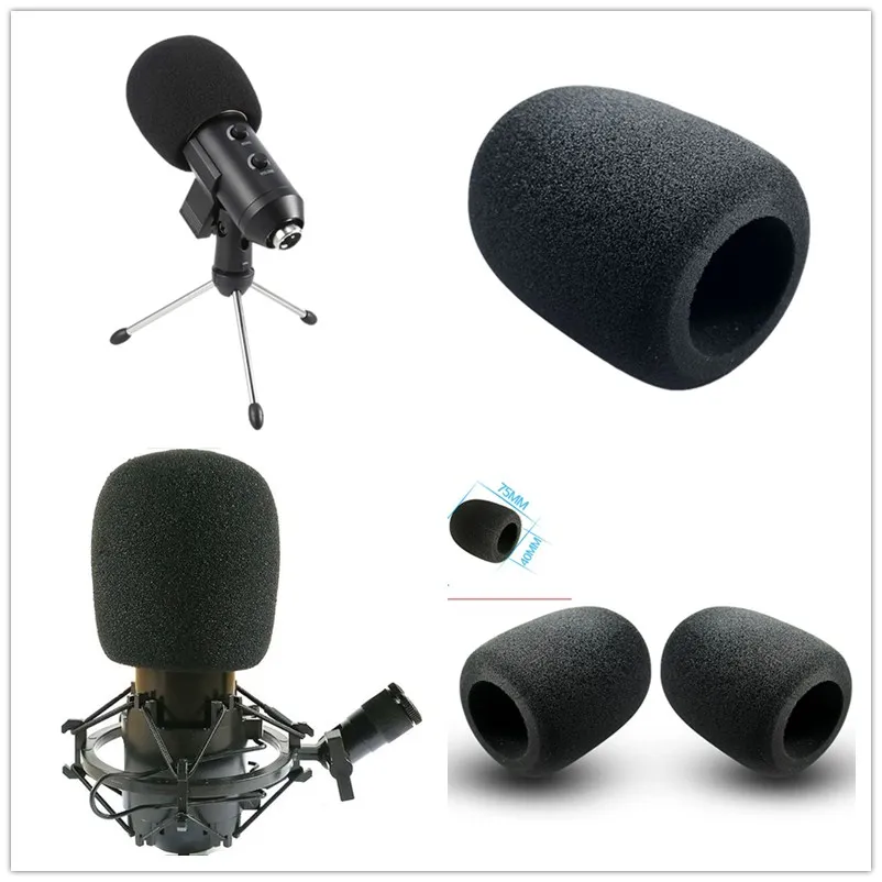 2pcs/lot Thicken Microphone Foam Mic Cover Professional Studio WindScreen Protective Grill Shield Soft Sponge Microphone Cap