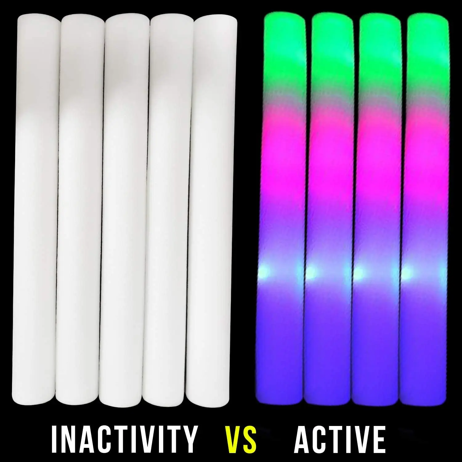 

Light-Up LED Foam Sticks Glow Sticks Sponge Glowsticks Glow Wands Flashing Light Stick Glow in the Dark Wedding Party Supplies