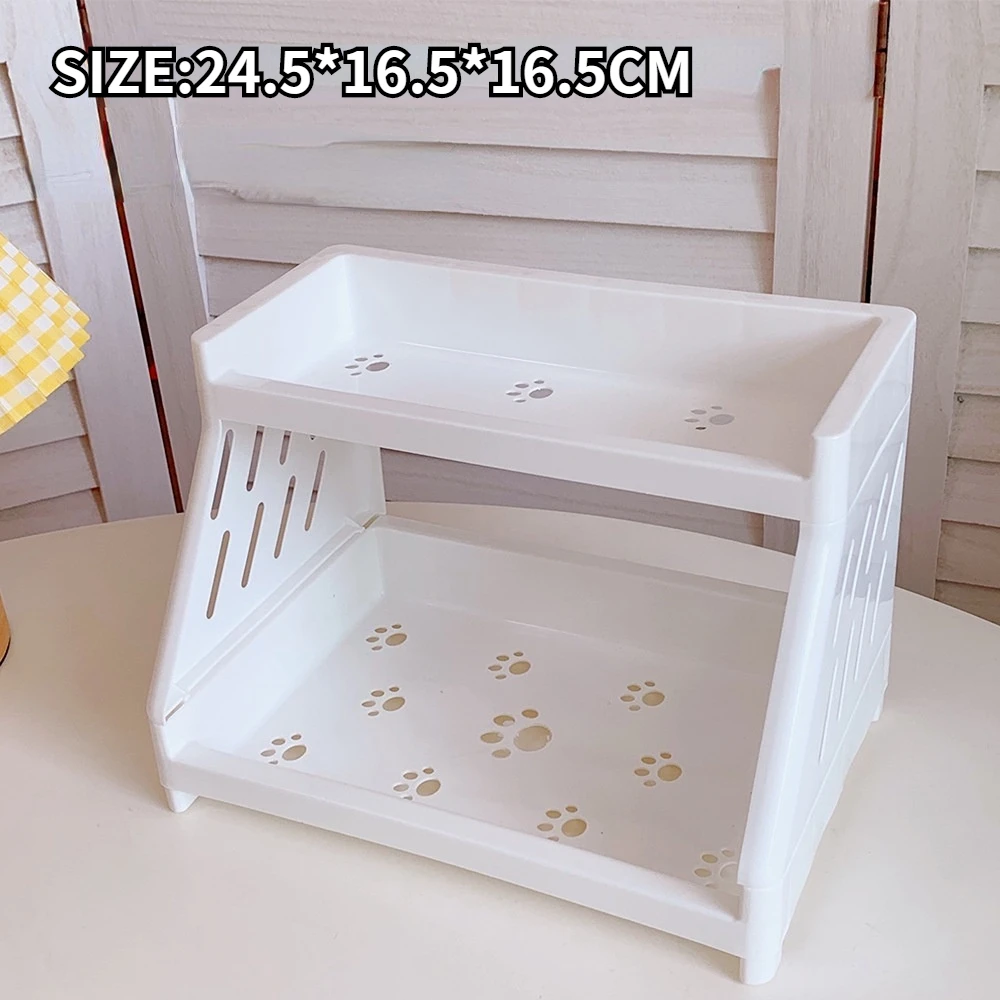 

Двухслойная пластиковая полка для стола белый