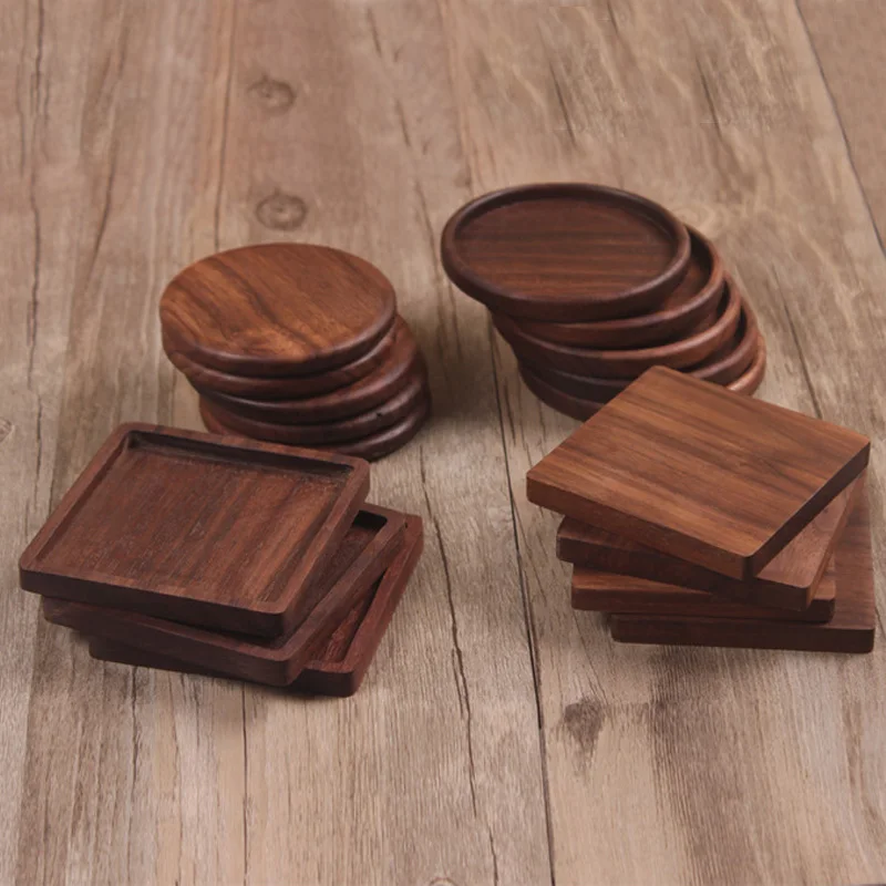 

Tea Coffee Cup Pad Placemats Decor Walnut Wood Coasters Durable Heat Resistant Drink Mat Bowl Teapot dinning table mat 1 Pcs